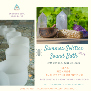 singing bowls sound bath summer solstice 2020